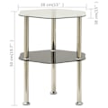 Miniatyrbillede 4 af 4: Bordplade til planter, 2 niveauer, transparent og sort, 38 x 38 x 50 cm, hærdet glas, transparent, DEC031470 Svart