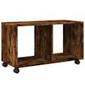 Miniatyrbillede 4 af 6: Rulleskab egetræ røgfarvet 72 x 33 x 42,5 cm ingeniørtræ brun DEC031377 kastanj
