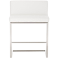 Miniatyrbillede 5 af 6: Barstol x1 moderne design, støtte i rustfrit stål, sæde i hvid PVC 10_0005318 Vit