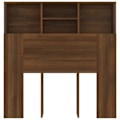 Miniatyrbillede 2 af 5: Sengegavl - MDF - Brun - 100x19x103,5 cm - Indbygget opbevaring - Moderne stil kastanj