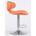 Miniatyrbild 2 av 4: Barstol - Décoshop26 - TDB10129 - Set med 2 - Höjdjusterbar - Orange konstläder Metall