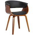 Pikkukuva 2 / 6: 2 kpl retro-design ruokailutilan tuoleja, ruskea puurakenne ja musta PVC-istuin 10_0001686 kastanj