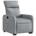 Miniatyrbillede 3 af 6: Fauteuil relax TV med komfortabel polstring, elektrisk løftefunktion i lys grå stof DEC027911 Grå
