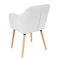 Miniatyrbillede 4 af 4: Spisestol til køkken i retro design i hvidt syntetisk materiale med lys træben.