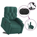 Miniatyrbillede 5 af 6: Fauteuil relax TV med behagelig polstring, elektrisk løftefunktion i mørkegrøn stof DEC028213 Guld
