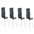 Miniatyrbillede 1 af 4: Køkkenstole - Décoshop26 - CDS10167 - Sæt af 4 - Sort træ og metal - Moderne design kastanj