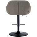Miniatyrbillede 5 af 6: Barstol høj x1 360° rotationsfunktion i taupe stof med dekorative syninger, metalben i sort 10_0005278 Metall