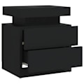 Miniatyrbillede 4 af 5: Natteskab med 2 skuffer 45 x 35 x 52 cm sort agglomerat DEC034489 Svart