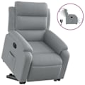 Miniatyrbillede 2 af 6: Lazy chair TV funktion med elektrisk lift, meget behagelig i lys grå stof DEC028320 Grå