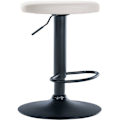 Miniatyrbillede 1 af 6: Barstol x1 enkel design, højdejusterbar, PVC-belægning i hvid, ben i sort metal 10_0005344 Vit