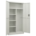 Pikkukuva 5 / 6: Toimisto, säilytyskaappi, jossa on 2 ovea ja 4 hyllyä, 90 x 40 x 180 cm harmaasta teräksestä DEC024488 Grå