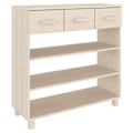 Miniatyrbillede 1 af 6: Console sidebord med hylder og skuffer 90 x 35 x 90 cm massivt fyrretræ i honningbrun DEC032023 kastanj