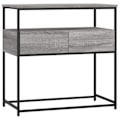 Miniatyrbillede 1 af 6: Elegant design konsolbord til entre med skuffer 75 x 40 x 75 cm grå ingeniørtræ DEC032248 kastanj