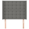 Miniatyrbillede 2 af 6: Hovedgavl - TDL - 103 x 16 x 118/128 cm - Mørkegrå stof - Højden kan justeres - Klassisk design Grå
