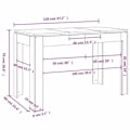 Miniatyrbillede 5 af 5: Moderne design spisestue bord 120 x 60 x 76 cm grå ingeniørtræ DEC036866 kastanj