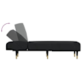 Miniatyrbild 5 av 6: Meridienne chaise longue för inomhus tre positioner omvandlingsbar i svart sammet DEC026219 Svart