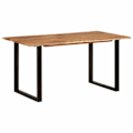 Pikkukuva 1 / 6: Teollinen design ruokapöytä 154 x 80 x 76 cm akasiapuusta ja teräksestä DEC036609 kastanj