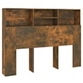 Pikkukuva 1 / 6: Pääty säilytyksellä, vuodevarusteet, yöpöytä, hylly 140 x 19 x 103,5 MDF ruskea kastanj
