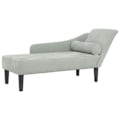 Miniatyrbild 1 av 6: Meridienne chaise longue soffa för inomhus med kuddar i ljusgrå sammet DEC026076 Grå