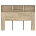 Miniatyrbillede 3 af 4: Hovedgærde med opbevaring, tilbehør til seng, natbord, hylde 140 x 19 x 103,5 MDF i egfarve.