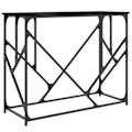Miniatyrbillede 1 af 6: Moderne konsolbord til indgangen, sidebord 100 x 40 x 80 cm, ingeniørt træ og sort metal DEC032087 kastanj