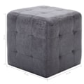 Pikkukuva 6 / 6: 2 kpl 30 x 30 x 30 cm PVC daimihenkisiä jalkatukipuffeja harmaana DEC032757 Grå