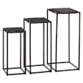 Miniatyrbillede 1 af 6: Sæt med 3 blomsterborde, sidebord, blomsterstøtte, stabelbar hylde i metal, papir og snor i anthracit 04_0007506 Metall