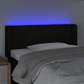 Miniatyrbillede 3 af 4: Hovedgavl - Ikke specificeret - 93x16x78/88 cm - Sort stof - Farvede LED - Moderne design Svart