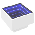Miniatyrbillede 2 af 6: Natbord med LED-spejl 40 x 40 x 30 cm hvidt ingeniørtræ glas DEC033125 Vit