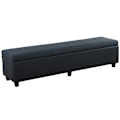 Pikkukuva 1 / 5: Banc banquette avec compartiment de rangement 180x45x45 cm en PVC noir mat 04_0005814 Svart