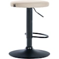 Miniatyrbillede 5 af 6: Barstol x1 enkel design højdejusterbar PVC-belægning i creme med sorte metalben 10_0005343 Grädde