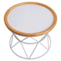 Miniatyrbillede 6 af 6: Bordpladebordsbord, metal- og trækonstruktion, diameter 66 cm, hvid 04_0008470 Vit