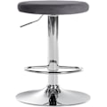 Miniatyrbillede 3 af 6: Barstol x1 enkel design justerbar højde mørkegrå velourbetræk metalben i chrome look 10_0005348 Grå