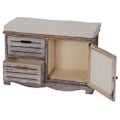 Pikkukuva 2 / 6: Banc banquette commode avec coussin design vintage 49x71x32cm ruskeassa vanhennetuissa puussa 04_0001159 kastanj