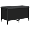 Miniatyrbild 1 av 6: Banc banquette de rangement med sittdyna 82 x 42 x 45 cm ingenjörsträ svart DEC024783 kastanj