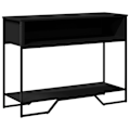 Miniatyrbillede 1 af 6: Moderne entrekonsol med opbevaringsplads 100 x 35 x 74,5 cm sort ingeniørtræ og metal DEC032076 kastanj