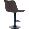Miniatyrbillede 5 af 6: Barstol x1 højdenjusterbar med 360° drejefunktion, taupe stofsæde med vertikal syning, sorte metalben 10_0005437 Metall