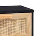 Miniatyrbillede 5 af 6: Praktisk konsolbord med opbevaringsskuffer 80 x 30 x 75 cm massivt fyrretræ / naturlig sort rattan DEC032165 kastanj