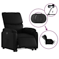 Miniatyrbillede 4 af 6: Fauteuil relax TV med elektrisk løft funktion, meget komfortabel i sort PVC DEC028469 Svart