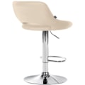 Miniatyrbillede 5 af 6: Barstol x1 med bøjle, drejelig og justerbar i creme PVC og metal 10_0005210 Grädde