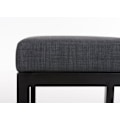 Miniatyrbillede 3 af 3: Barstol x1 med fodstøtte, enkelt design, sædehøjde 80 cm i mørkegrå stof og understøttelse i sort metal 10_0005409 Grå