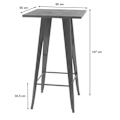 Miniatyrbillede 3 af 6: Høj bar bistrobord i industridesign i metal 107x60x60cm sort 04_0005123 kastanj