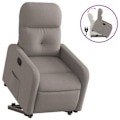 Miniatyrbillede 2 af 6: Fauteuil relax TV med komfortabel polstring og elektrisk løftefunktion i taupe stof DEC028193 Guld