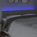 Pikkukuva 3 / 5: Sänkyyn tarkoitettu seinävarustus LED-valolla 160 x 5 x 78/88 vaaleanharmaata samettia makuuhuoneen huonekalu