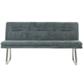 Miniatyrbillede 4 af 6: Banc de salle à manger rembourré avec dossier en tissu chenille bleu vert et acier inoxydable, longueur 180 cm 04_0005845 Blå