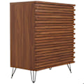 Miniatyrbillede 5 af 6: Kommode med tre rummelige skuffer i massivt mangotræ metal 94x80x45 cm valnøddesign 04_0006525 kastanj