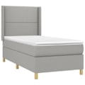 Pikkukuva 2 / 6: LED-sänkypehmuste, sängykkä, 90x190 cm, vaaleanharmaa kangas TDL0209487 Grå