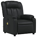 Miniatyrbillede 1 af 6: TV afslapningsstol med massagefunktion, justerbar, 6 punktmassage i sort PVC DEC027038 Svart