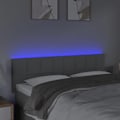 Miniatyrbillede 3 af 5: Sengegavl tilbehør til soveværelse møbel med LED 144 x 5 x 78/88 lys grå stof