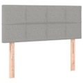Miniatyrbillede 2 af 5: Hovedgavl til soveværelse med LED-møbel 100 x 5 x 78/88 lys grå stof Ljusgrått